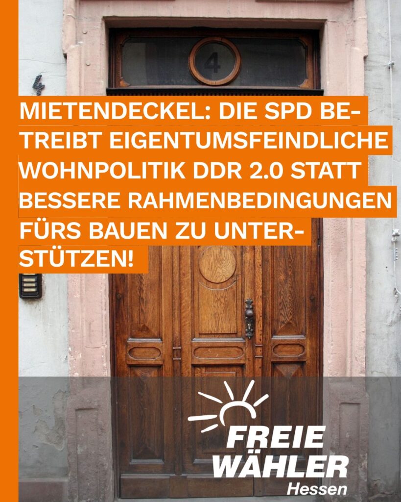SPD-Mietendeckel ist eigentümerfeindliche Wohnpolitik!